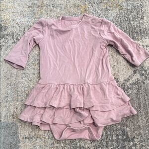 Bamboo Charming Mauve Ruffled Bodysuit for Kids